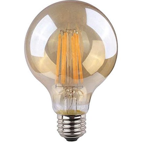 LED-EDM-Glühlampe, Vintage-Glaskugel, E27, 8 W, 720 lm, 2000 K, warmes Licht, Ø 8 x 12 cm