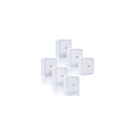 6-teiliges LED-Nachtlicht-Set, Kaltweiß, Energiespar-Nachtlicht mit intelligentem Sensor, automatischer Ein-/Ausschaltfunktion, Wandleuchte zum Einstecken (6 Stück, Kaltweiß) - Crezuo