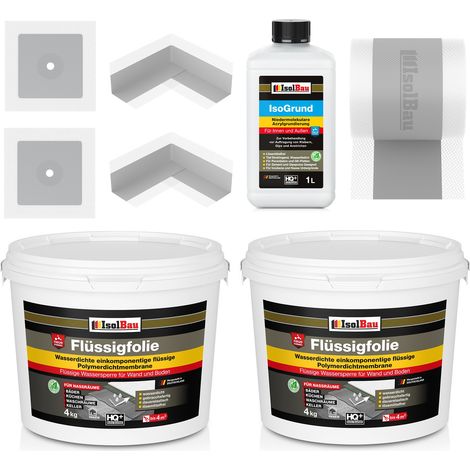 Kit de jointure 704G, film liquide 8 kg, ruban adhésif Isogrund 1 L, 5 m de ruban adhésif, 2 coins, 2 manchettes