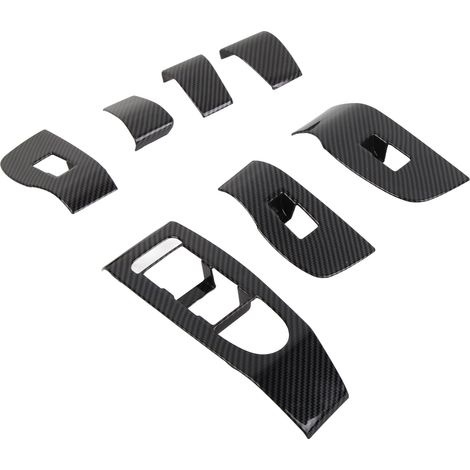 7 pièces Cache de panneau de commande de lève-vitre style fibre de carbone pour Mazda 3 Hatchback, 3 Berline et CX-30 (1/5)