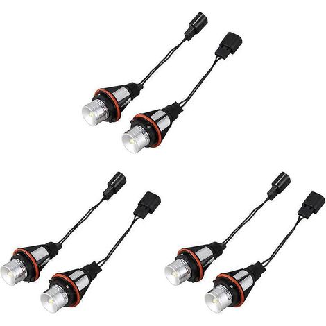 3X Ampoules LED blanches xénon pour phares antibrouillard Angel Eye de voiture pour BMW E39 X83 X3 E53 X5 E60()