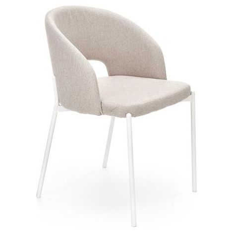 Chaise design en tissu beige Puffin (1/5)