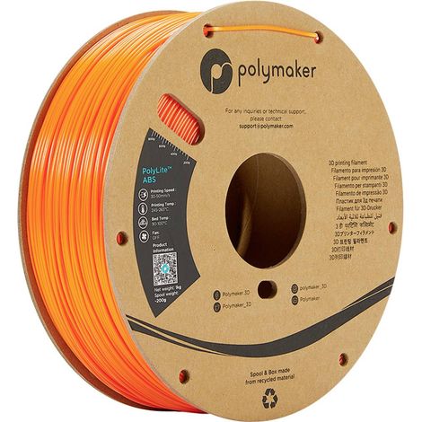 Polymaker PE01009 PolyLite Filamento per stampante 3D Plastica ABS odore ridotto 1.75 mm 1000 g Arancione 1 pz. (1/5)