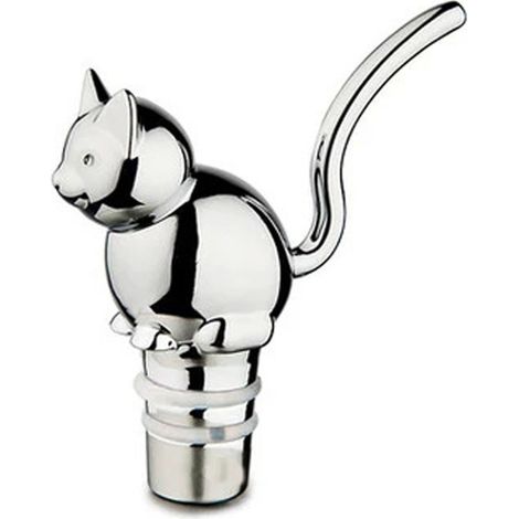 Stainless steel cat-shaped wine pourer, aerator for full-bodied red and white wines.
