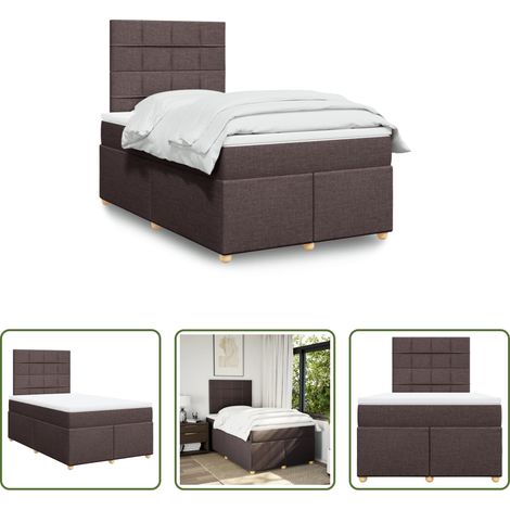 Matratze - Boxspringbett mit Matratze Dunkelbraun 120x190 cm Stoff (1/5)