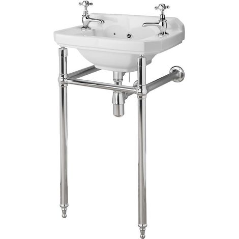 Lavabo sur pied rétro 51cm Old London (1/4)