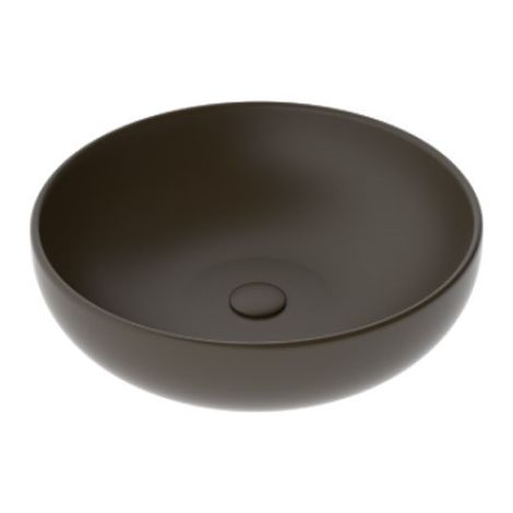Lavabo a Bacinella Da Appoggio - Diametro 45 cm - Colore Caffè Mat - Interamente Smaltato (1/3)