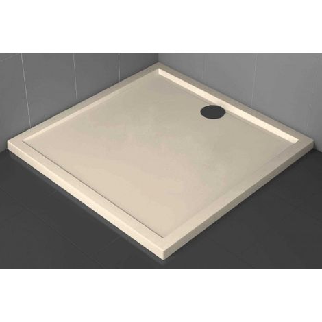 Receveur de douche carré NOVELLINI OLYMPIC beige 100x100 cm avec bonde H 4,5cm