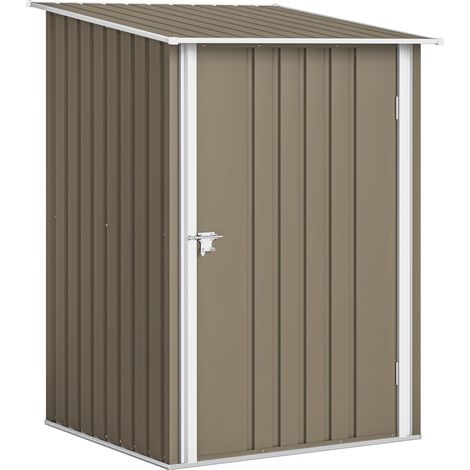 Abri de jardin porte Attrezzi en Acciaio Galvanizzato con porte, 100x104x160 cm, marron e blanc