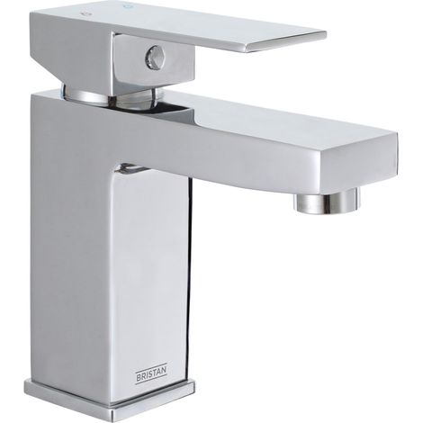 Bristan Qubo Basin Mixer Tap with Clicker Waste - Chrome (1/2)