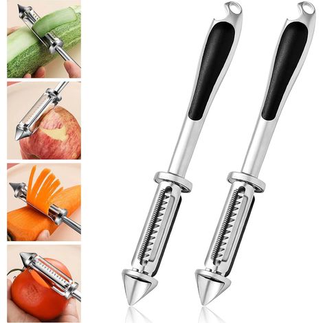 Multifunktionaler Gemüseschäler, 5-in-1-Schäler für Gemüse und Obst, Gemüseschäler aus Stahl (1/5)