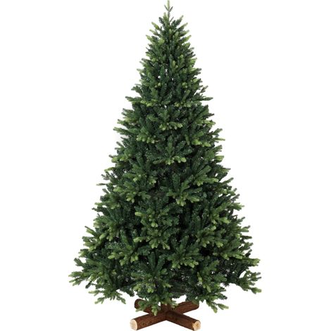 HOMCOM 7ft Artificial Christmas Tree, Solid Fir Wood Stand, Green (1/5)