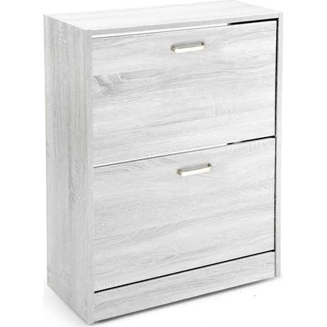 Schuhschrank Atena in weißem Holz, 63 x 24 x 81