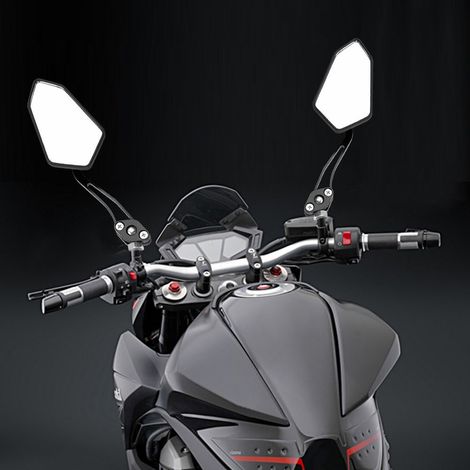 Rétroviseurs universels M8M10 pour moto (paire) (noir) (1/5)