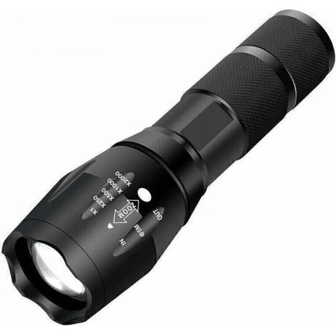 1PC Lampe Torche LED Ultra puissante XML-T6 Lampe Torche Militaire utilisable pour vélo ou randonnées et 5 Modes Dont Flash Anti-agression,Conception Antichoc (1/5)