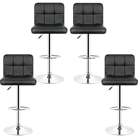 Lot de 4 tabourets de bar Elegant Noir (1/5)