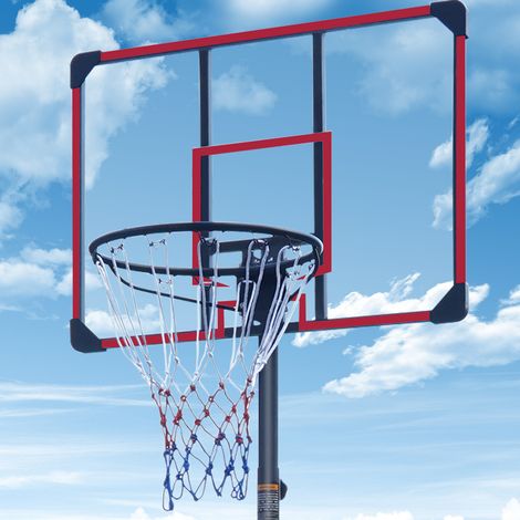 Verstellbarer Basketballkorb 228,6–280,42 cm mit Rädern, schwarz-rot OKMYHOME (1/5)
