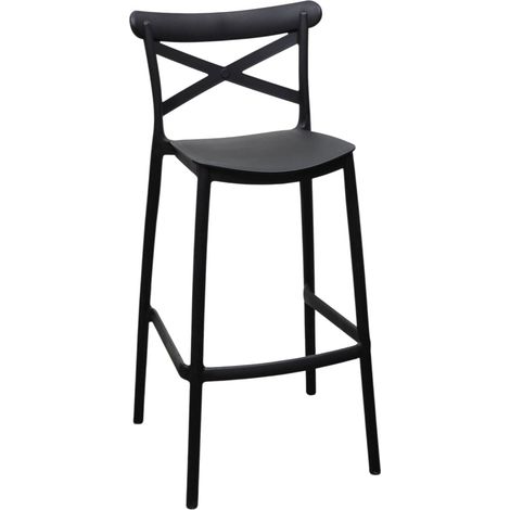 Pompei Taburete Negro - Diseño Moderno Polipropileno Apilable (1/5)