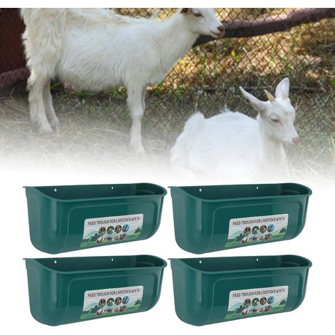 Comedero para aves de corral y animales pequeños con clips y herrajes de montaje (4 piezas, verde, PP) – Bebedero y comedero multifuncional para pollos, patos, gansos, cabras y ovejas. (1/5)