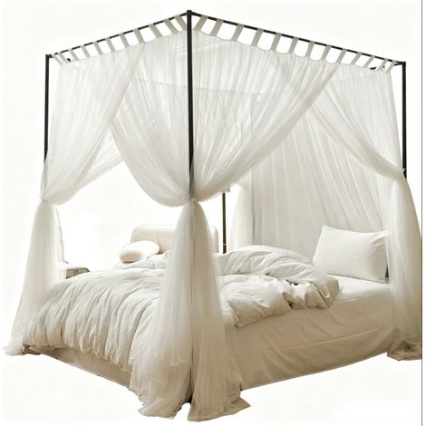 Moustiquaire,Moustiquaire d'intérieur,Ciel de lit descendant jusqu'ausol style français,Maille haute densité –200x220x210cm (structure non incluse) (1/4)