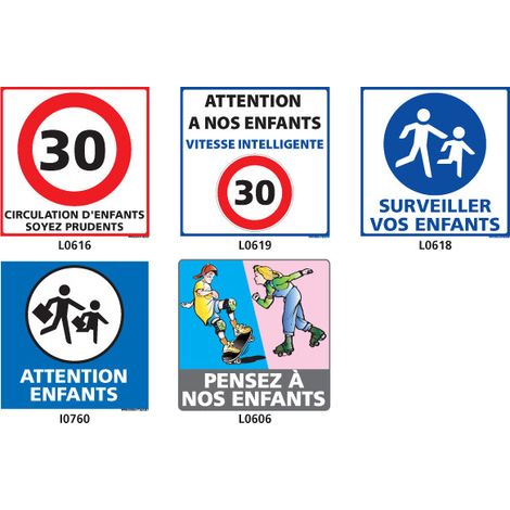 Panneau ATTENTION ENFANTS (L0616) - L0616 - 250 x 250 mm