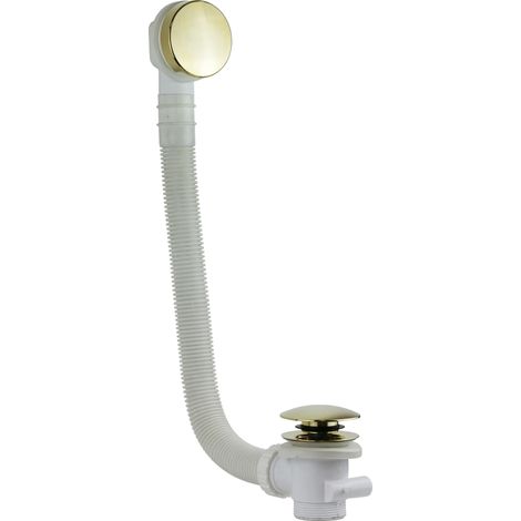 Colonne de vidage universelle or pour baignoires – Système clic-clac – Longueur 120 cm – Raccordement 1" 1/2 G – Laiton et ABS – Vicario