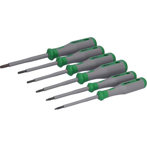 Set de 6 tournevis isolés 1000V WAGO VDE poignée bi-matière : T8 - T10 - T15 - T20 - T25 - T30