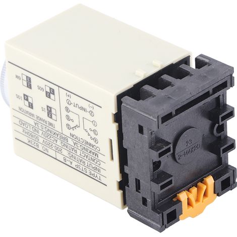 Relais temporisé à l'enclenchement ST3PA-B 0-10 s avec commande rotative et support, 220 V CA (1/5)