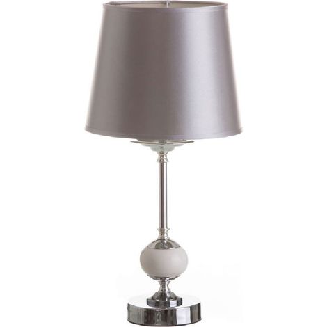 Lampe Argenté en métal et céramique
