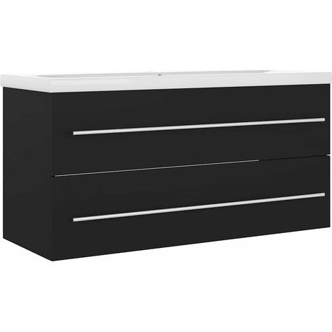 Maison Exclusive - Armoire d'évier avec lavabo intégré Noir Aggloméré (1/5)
