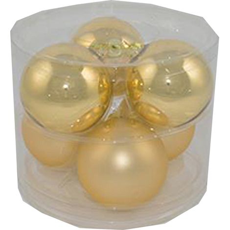 6 palline a sfera in vetro soffiato in oro cm9 decorazione per albero di natale palla particolare da collezione