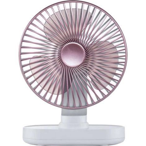 Ventilateur Vortex D77 Rose : Angle réglable, tête oscillante. Silencieux, flux puissant. Batt. 4000 mAh, 4 vitesses. Rechargeable, usage prolongé. (1/5)