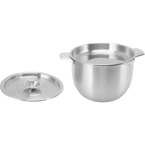 Filtre à Huile de Cuisine 2,8L en Acier Inoxydable avec Couvercle à Tamis et Bec Verseur pour Stockage (1/5)
