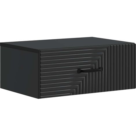 Wall-Mounted Bedside Cabinet Black 49 x 34.5 x 20 cm vidaXL