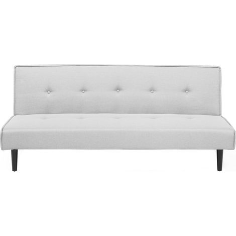 Sofá cama 3 plazas gris claro con asiento abotonado click clack Visby