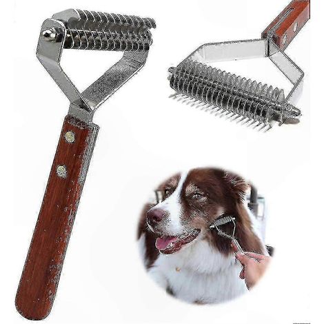 Unterfellkamm für Hunde und Katzen, 14 Stahlklingen, zum Entwirren und Pflegen, Anti-Haarausfall-Scherwerkzeug, Bürste für kurzes und langes Fell, entfernt Knoten, komfortabel, für Haustiere mit dicke (1/5)