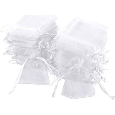 100 Stück weiße Organzabeutel, 20 x 30 cm, Organza-Geschenkbeutel, Schmuckbeutel, Hochzeitsbeutel, Lavendelbeutel, Hochzeitsgeschenk (1/4)