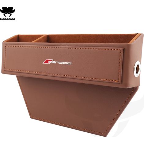 (Allroad marron selle) Boîte de rangement pour siège auto Allroad, organisateur de coutures pour siège, compatible avec Audi Sline RS Quattro A3 A4 A5 A6 A7 A8 TT Q3 Q5 Q7 A1 S3 S4 S5 (1/5)
