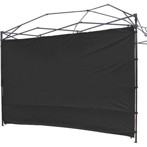 Tente extérieure pliante à pieds droits avec auvent imperméable, parois latérales et design gazebo, 1 pièce, noire. (1/5)