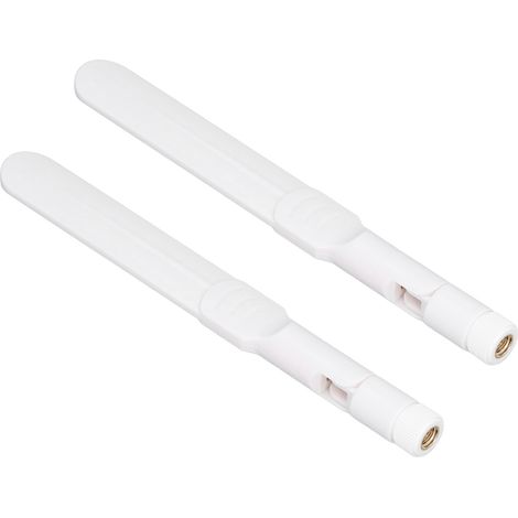 Antenne WiFi Omnidirectionnelle 2,4GHz/5,8GHz, Lot de 2, Routeur SMA Mâle Pliable Bâton Blanc (1/5)