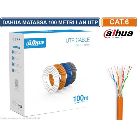 MATASSA BOBINA DAHUA CAVO RETE 100 METRI ETHERNET UTP CAT 6 4X2 AWG 24 LAN RJ45 (1/2)