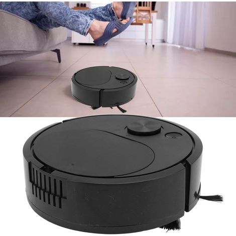 Robot balai intelligent, balaie, aspire, lave les sols, robot balai multifonctionnel, mini robot balai, rechargeable par USB, noir. (1/5)
