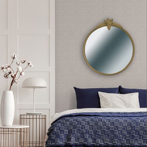 Miroir rond classique élégant 60 x 68 cm Doré (1/5)