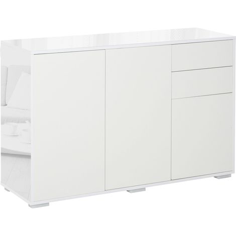 Mobile Multiuso 117x36x74 cm 2 Cassetti 3 ante Bianco (1/5)