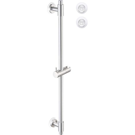 Barre de Douche Sans Percage avec Support Pommeau de Douche Acier Inoxydable SUS304 Support de Douche Réglable Barre Coulissante de Douche Mural Brossé, F209S78DF-BS (1/5)