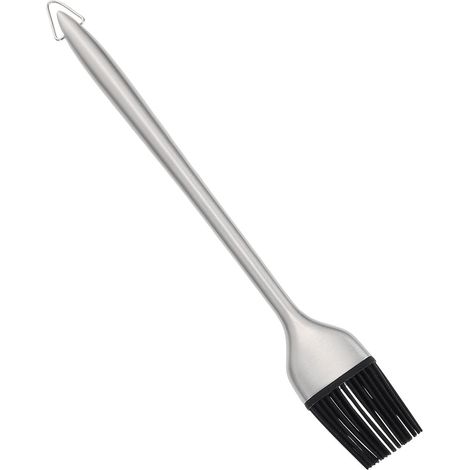 Pinceau à huile en silicone avec manche en inox 304, résistant chaleur, pour les barbecues et la cuisine. Manche long et résistant chaleur (1/5)