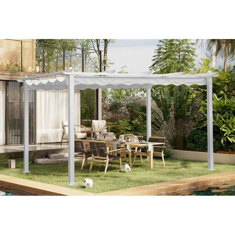 Pergola da Giardino 3x4 m in Alluminio Bianco con Telo - Domo Mea (1/4)
