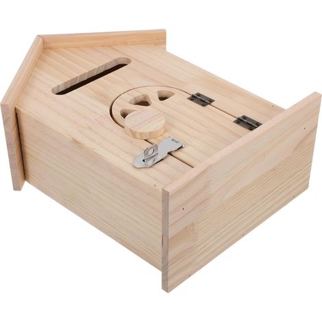 Boîte aux Lettres Murale en Bois de Style Ferme Vintage, Robuste et Verrouillable, Forme Maison, pour Courrier et Clés en Extérieur ou Bureau (1/5)
