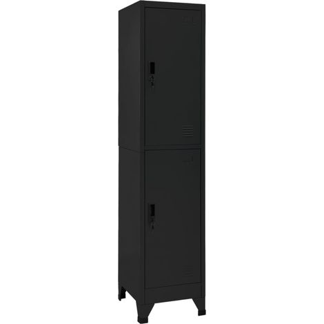 vidaXL Locker Cabinet Black 38x45x180 cm Steel