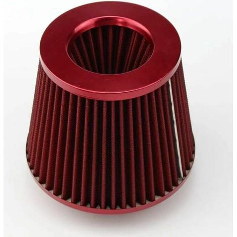Filtre à air pour voiture, filtre à air conique, filtre à air à soufflet en maille de type champignon - rouge (1/4)